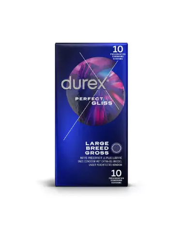 Image du pack Perfect Gliss Durex 10 préservatifs lubrifiés pour une expérience confortable et sécurisée-2