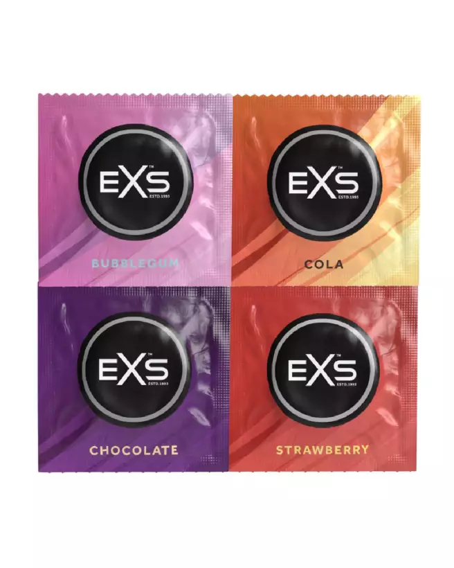 Image des préservatifs EXS Mixed Flavored 12 pièces aux saveurs variées-2