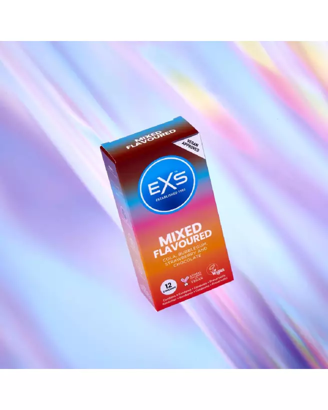 Image des préservatifs EXS Mixed Flavored 12 pièces aux saveurs variées-4