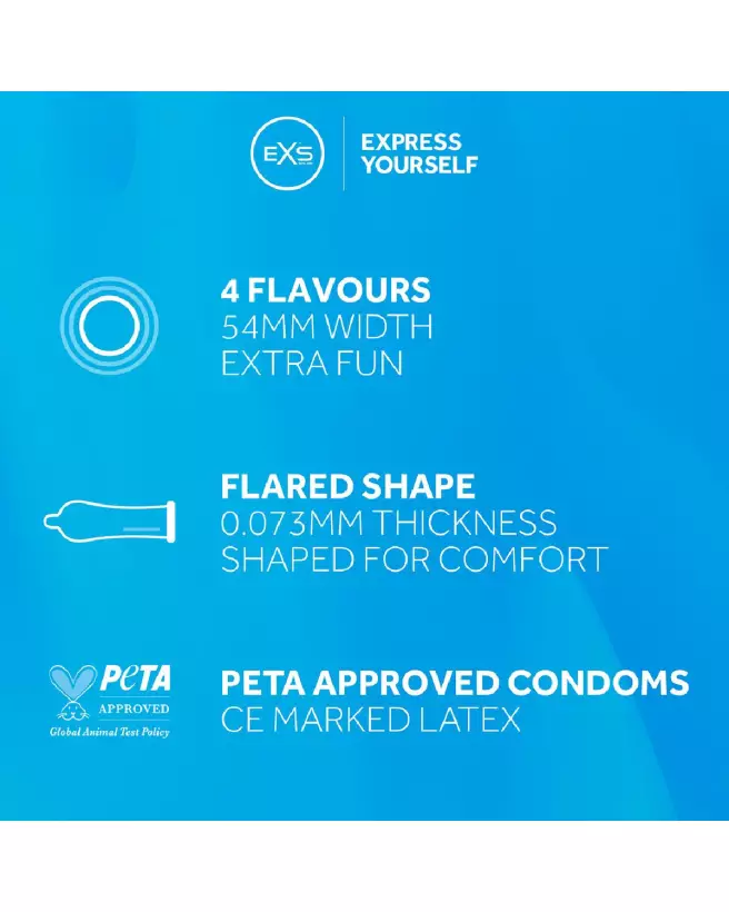 Image des préservatifs EXS Mixed Flavored 12 pièces aux saveurs variées-5