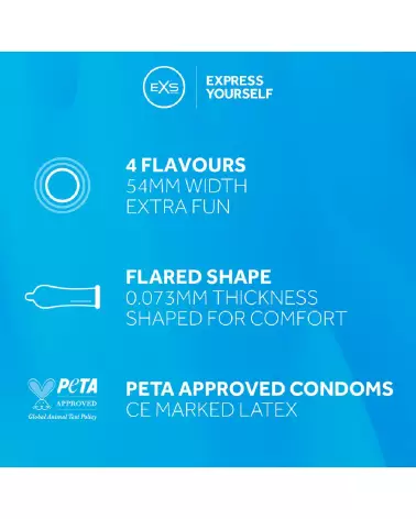 Image des préservatifs EXS Mixed Flavored 12 pièces aux saveurs variées-6