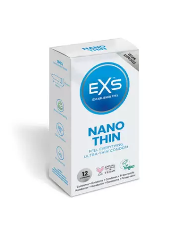 EXS Nano Thin Condoms pack de 12 ultra-minces en latex de qualité premium-1