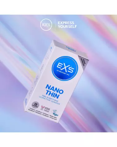 EXS Nano Thin Condoms pack de 12 ultra-minces en latex de qualité premium-3