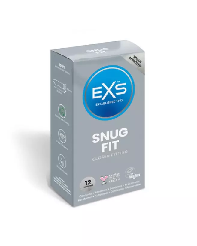 Image des préservatifs EXS Snug Fit, pack de 12, haute qualité et ajustement parfait-1