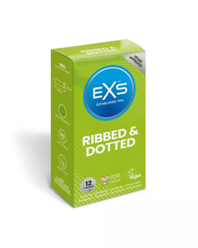Photo de préservatifs EXS 3 in 1 Ribbed Dotted Flared pour sécurité et plaisir optimal-1
