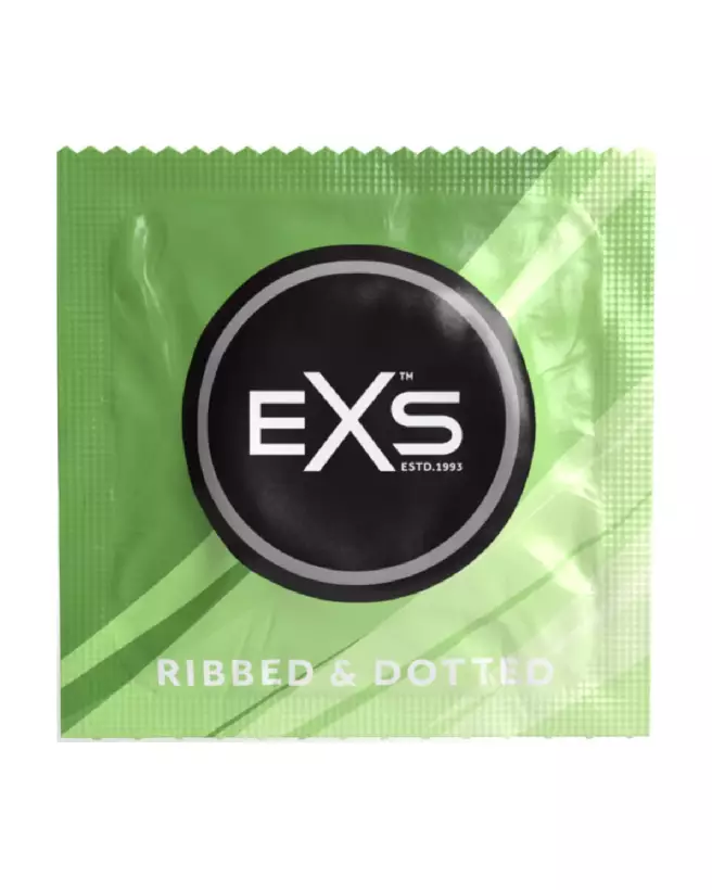 Photo de préservatifs EXS 3 in 1 Ribbed Dotted Flared pour sécurité et plaisir optimal-2