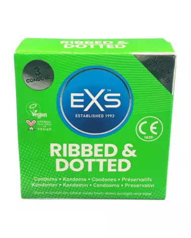 Image des préservatifs EXS Ribbed, Dotted & Flared pour plaisir accru et sécurité optimale-1