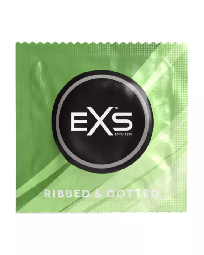 Image des préservatifs EXS Ribbed, Dotted & Flared pour plaisir accru et sécurité optimale-2