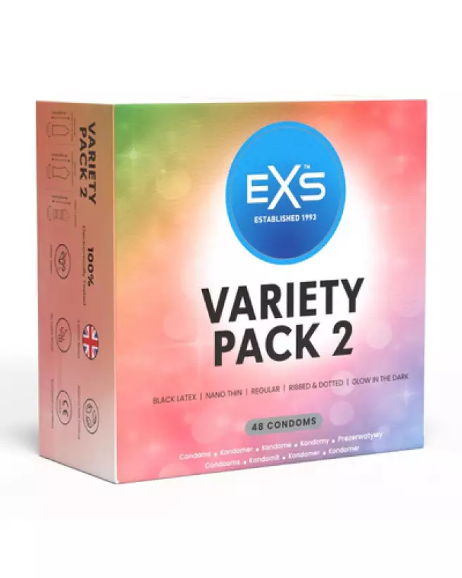 Image du Variety Pack 2 d'EXS avec 48 préservatifs variés-1