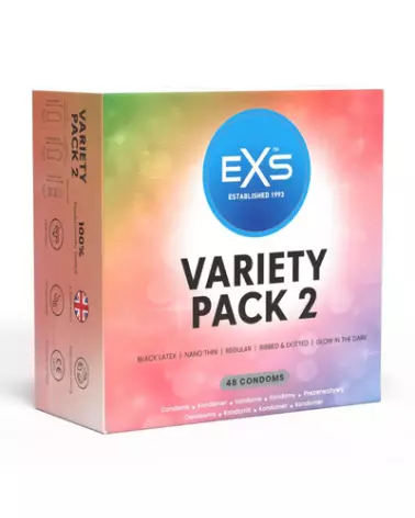 Image du Variety Pack 2 d'EXS avec 48 préservatifs variés-1