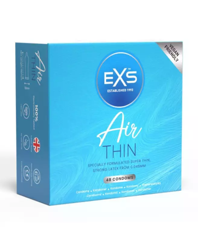 Image du pack de 48 préservatifs EXS Air Thin pour sensations naturelles et protection optimale-1