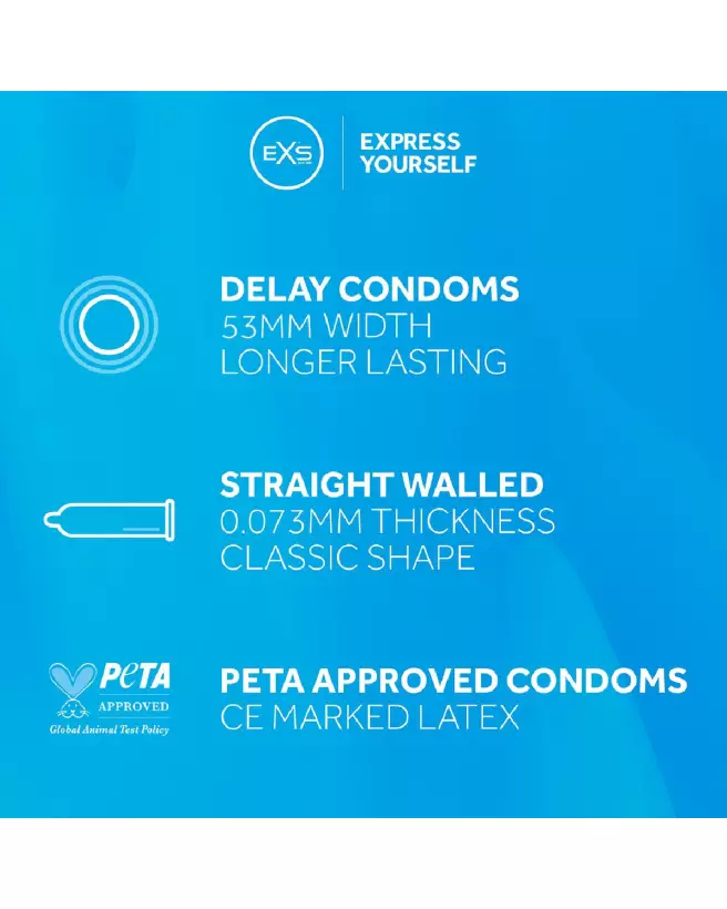 Pack de 48 préservatifs EXS Delay pour endurance et plaisir prolongé-3