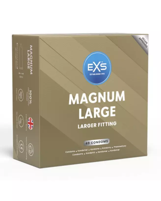 Photo du pack de 48 préservatifs Magnum Large EXS, confort et sécurité optimisés-1