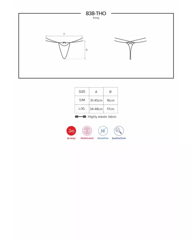 Image du String Rouge 838-THO-3 Obsessive, lingerie féminine et sensuelle-11