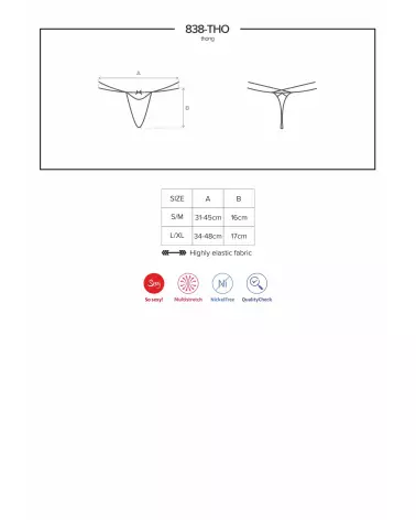 Image du String Rouge 838-THO-3 Obsessive, lingerie féminine et sensuelle-11