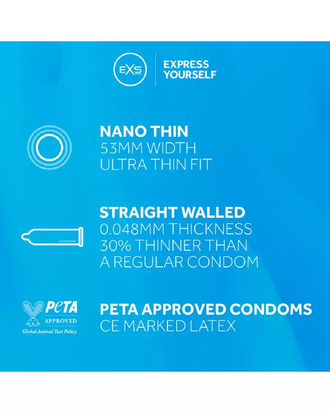 Image des préservatifs EXS Nano Thin pack de 48, ultra fins et confortables-4