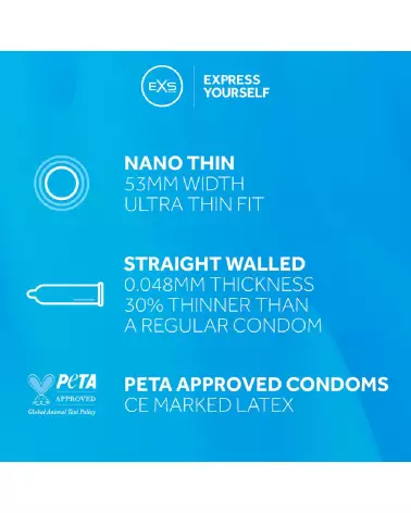 Image des préservatifs EXS Nano Thin pack de 48, ultra fins et confortables-5