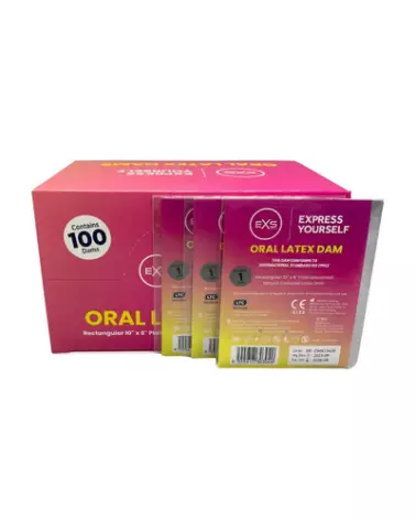 Pack de 100 Dams Oraux EXS en Latex pour Hygiène et Santé Dentaire-1