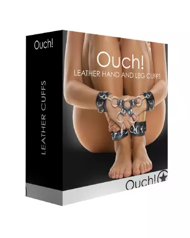 Menottes en cuir Ouch! by Shots pour mains et jambes-2