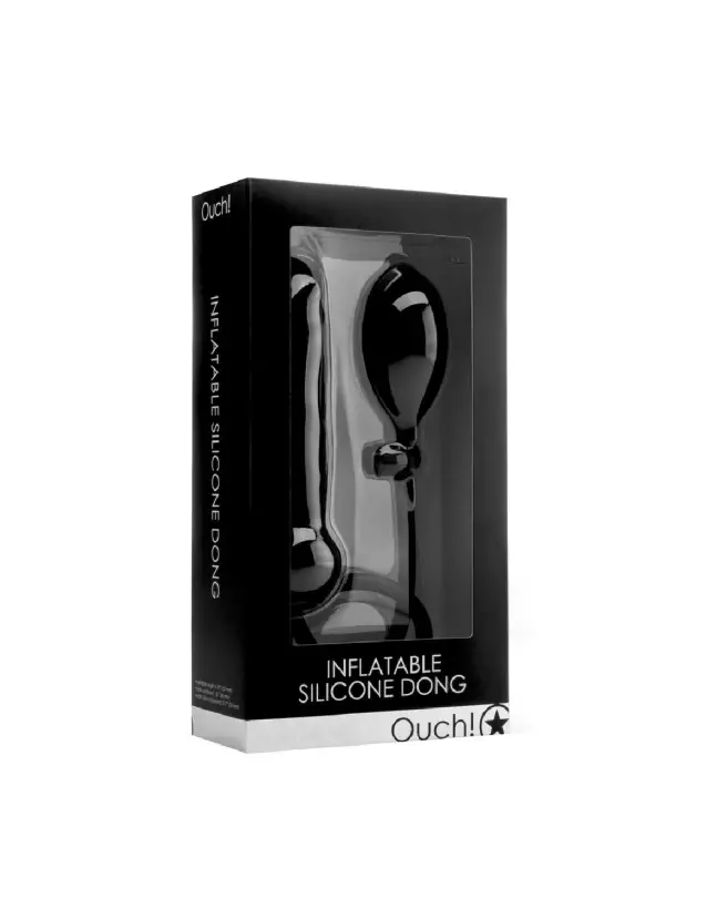 Dong gonflable en silicone Ouch! by Shots, sextoy adaptable haute qualité-3