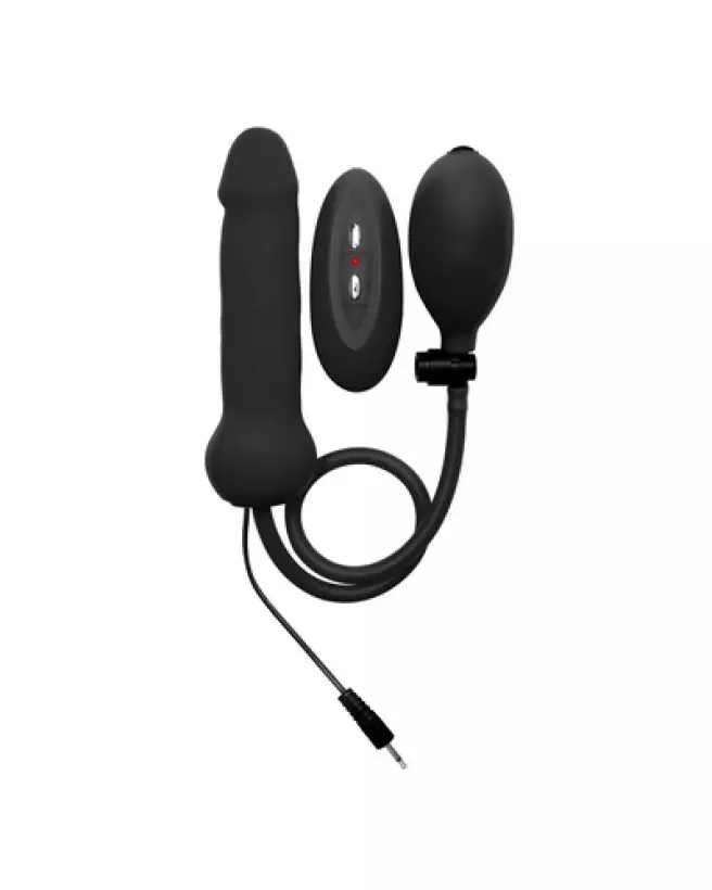 Image du dildo gonflable et vibrant en silicone noir Ouch! by Shots-1