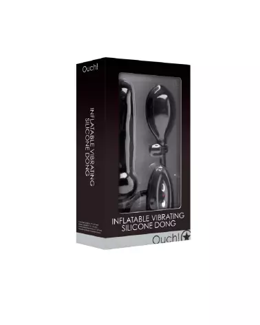 Image du dildo gonflable et vibrant en silicone noir Ouch! by Shots-2