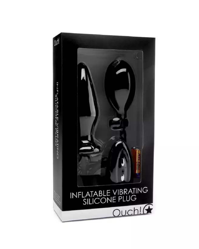 Plug gonflable vibrant en silicone Ouch! by Shots - sextoy de qualité premium-3