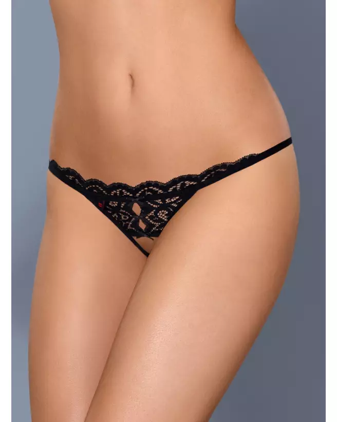 Image du string ouvert noir 831-THC-1 d'Obsessive, lingerie fine et séduisante-7