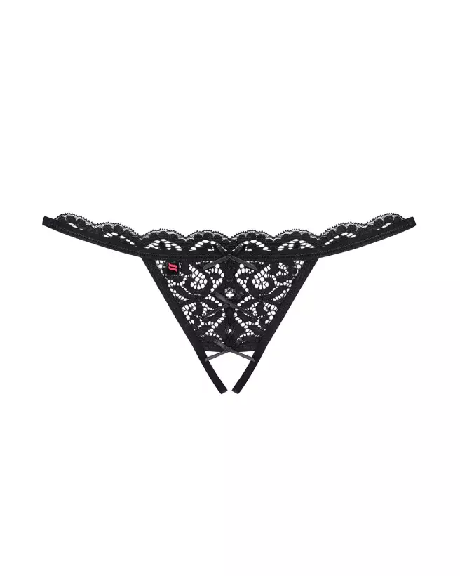 Image du string ouvert noir 831-THC-1 d'Obsessive, lingerie fine et séduisante-9