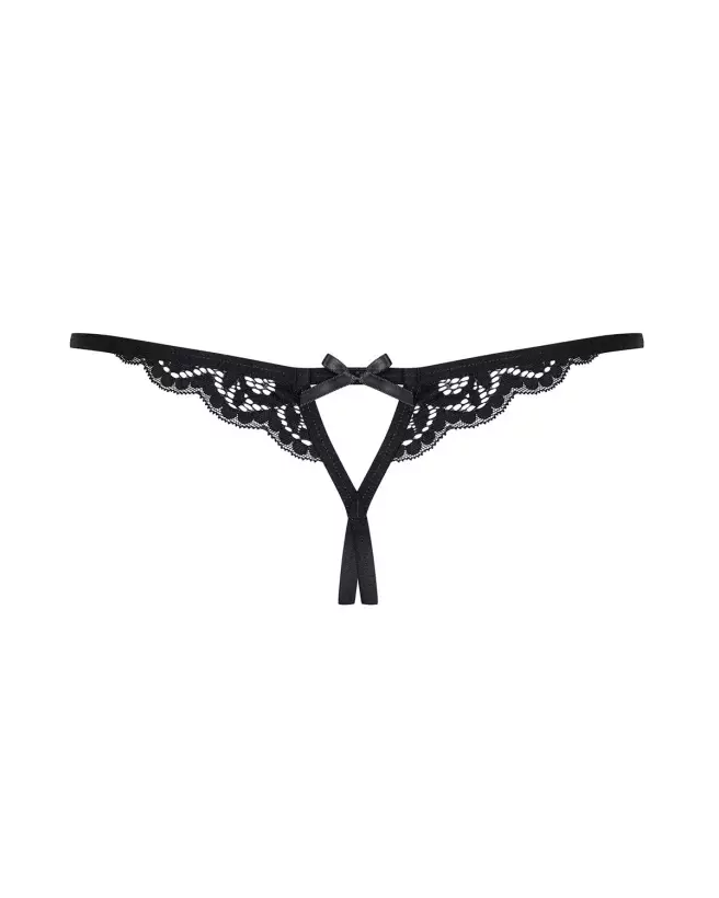 Image du string ouvert noir 831-THC-1 d'Obsessive, lingerie fine et séduisante-10