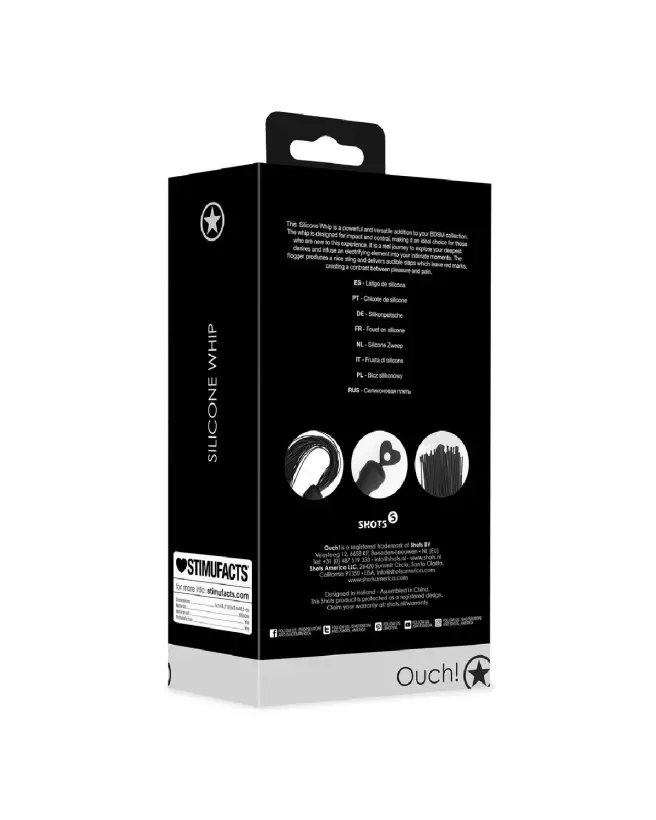 Cravache en silicone pour débutants Ouch! by Shots, accessoire BDSM-3