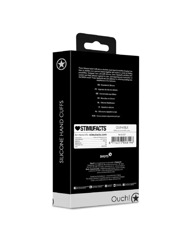 Menottes en silicone Ouch! by Shots pour confort et sécurité dans le bondage-3