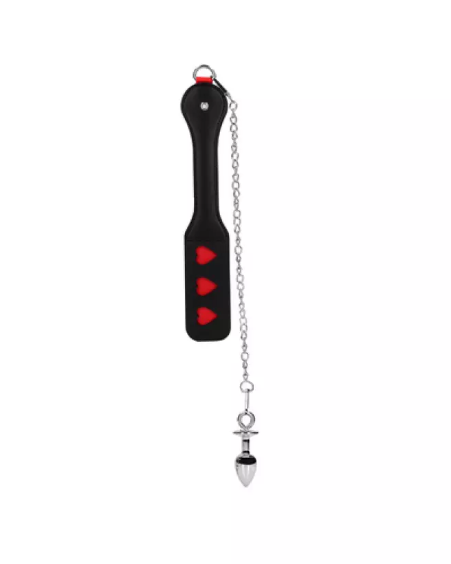 Pagaie avec plug anal en métal Ouch! Shots pour sensations BDSM-1