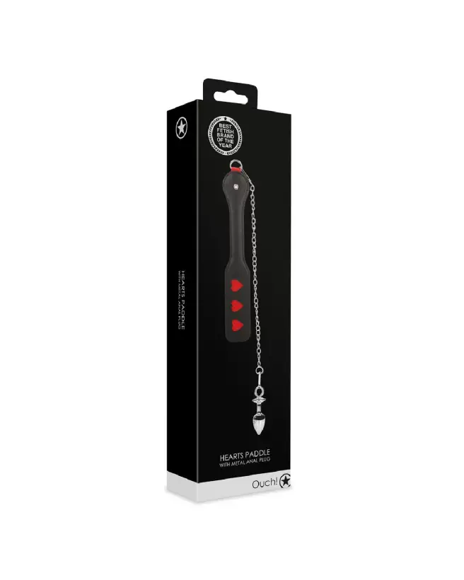 Pagaie avec plug anal en métal Ouch! Shots pour sensations BDSM-2