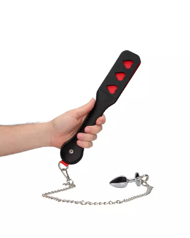 Pagaie avec plug anal en métal Ouch! Shots pour sensations BDSM-7