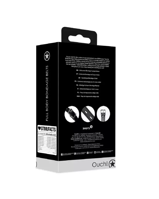 Ceinture de bondage Ouch! by Shots pour corps entier, accessoire BDSM ajustable-3