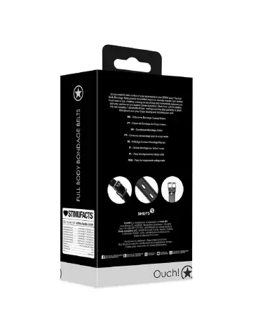 Ceinture de bondage Ouch! by Shots pour corps entier, accessoire BDSM ajustable-3