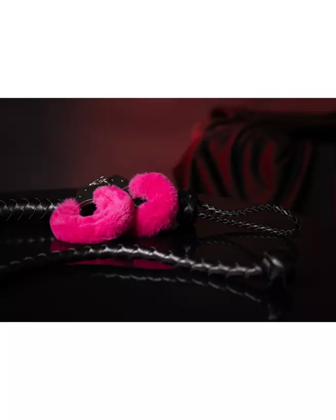 Fouet en cuir PU avec noeuds de Ouch! by Shots pour BDSM-4