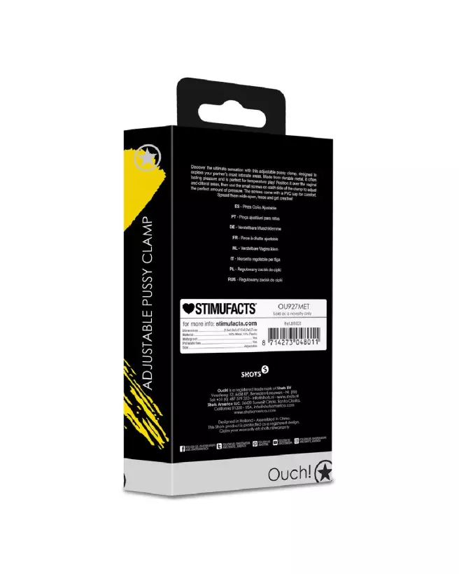 Pince à chatte ajustable Ouch! by Shots pour stimulation clitoridienne-3