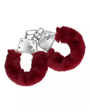Menottes en métal doublées de fausse fourrure Ouch! by Shots pour jeux de bondage-4