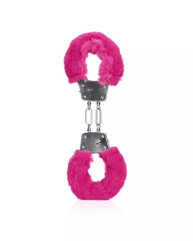 Menottes en métal duveteux Ouch! by Shots pour jeu de bondage doux et sécurisé-1