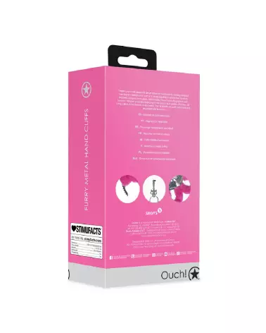 Menottes en métal duveteux Ouch! by Shots pour jeu de bondage doux et sécurisé-3