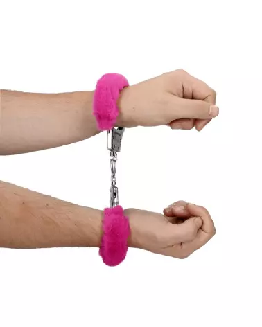 Menottes en métal duveteux Ouch! by Shots pour jeu de bondage doux et sécurisé-7