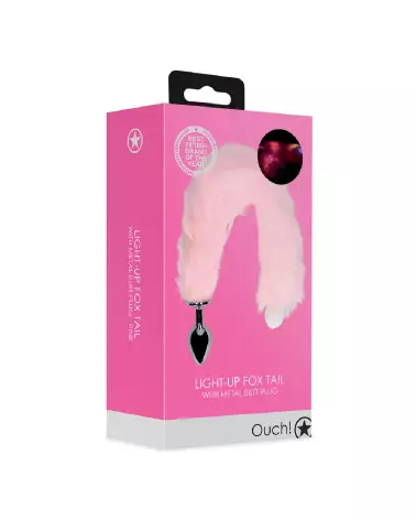 Image de Queue de Renard Lumineuse avec Bouchon en Métal par Ouch! by Shots, Accessoire Érotique de Luxe-2