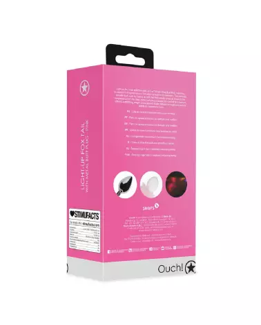 Image de Queue de Renard Lumineuse avec Bouchon en Métal par Ouch! by Shots, Accessoire Érotique de Luxe-3