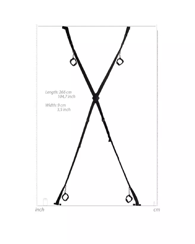 Image du Over the Door Bondage Cross de Ouch! by Shots - Accessoire de Bondage Noir-7