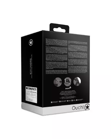 Body Harness with Thigh and Hand Cuffs Black par Ouch! Shots - Accessoire BDSM-3