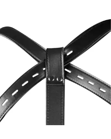 Body Harness with Thigh and Hand Cuffs Black par Ouch! Shots - Accessoire BDSM-7