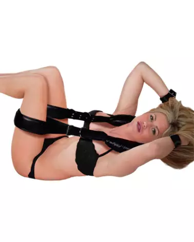 Sling rembourré Ouch! by Shots avec menottes noires pour bondage-1