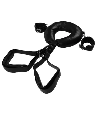 Sling rembourré Ouch! by Shots avec menottes noires pour bondage-4